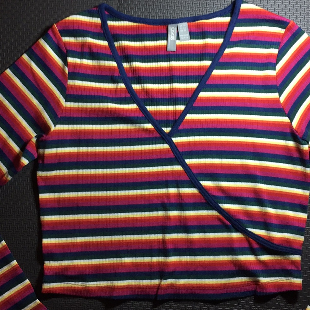 NWOT ASOS rainbow striped crop top